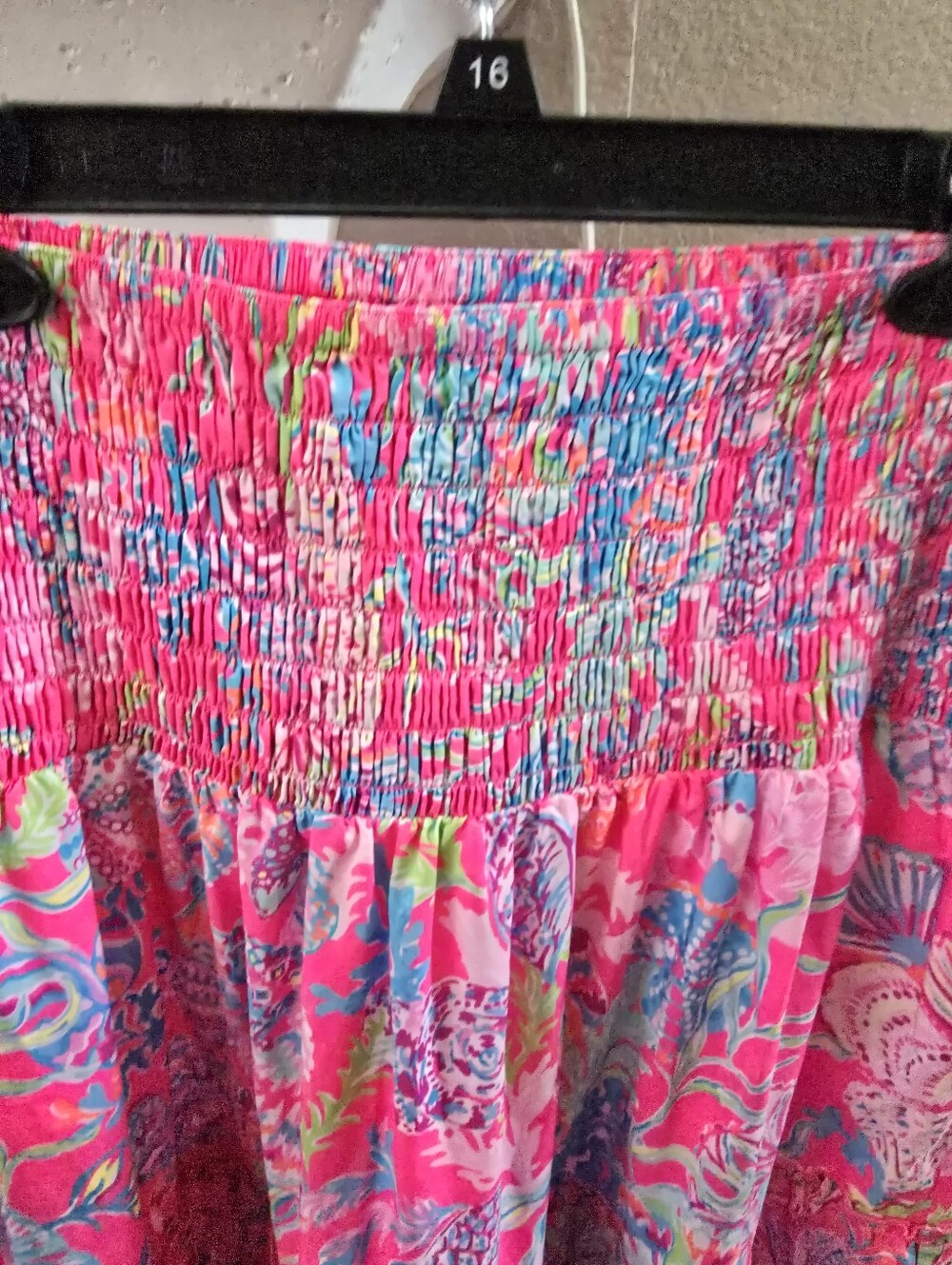 Lilly Pulitzer Hot Pink Multi-Color Floral Tiered Smocked Skirt - Picture 6 of 10